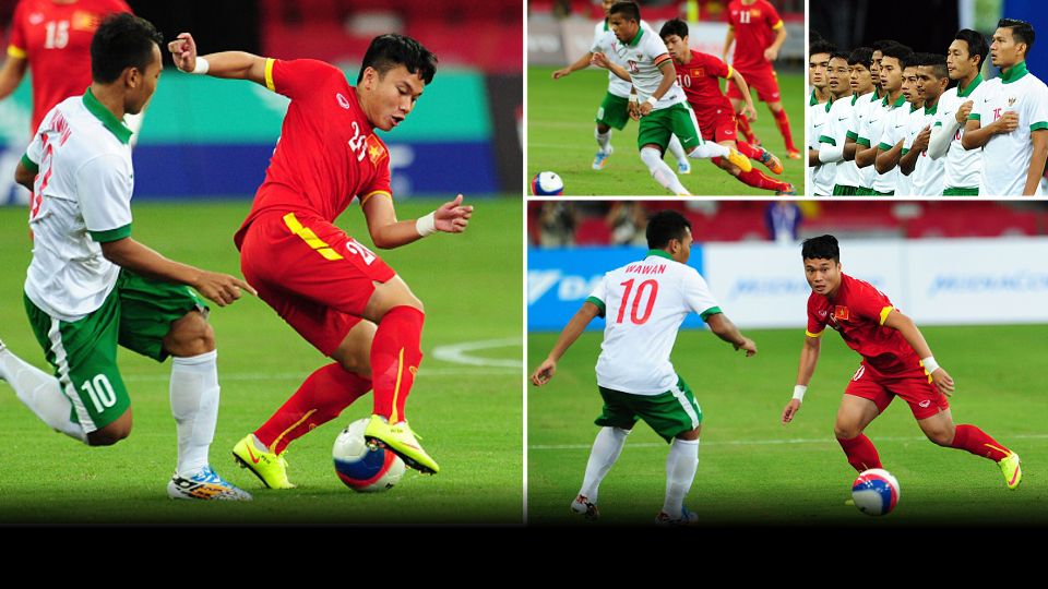 Pertemuan Indonesia vs Vietnam di Piala AFF 2016. Copyright: © GRAFIS: Muproni/INDOSPORT-GETTY IMAGES
